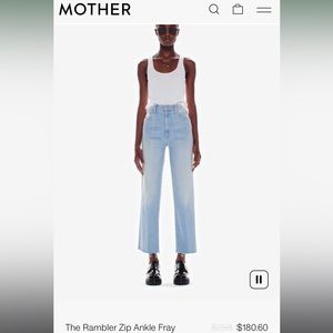 Mother Denim *sample pair* Size 27 Rambler zip ankle fray